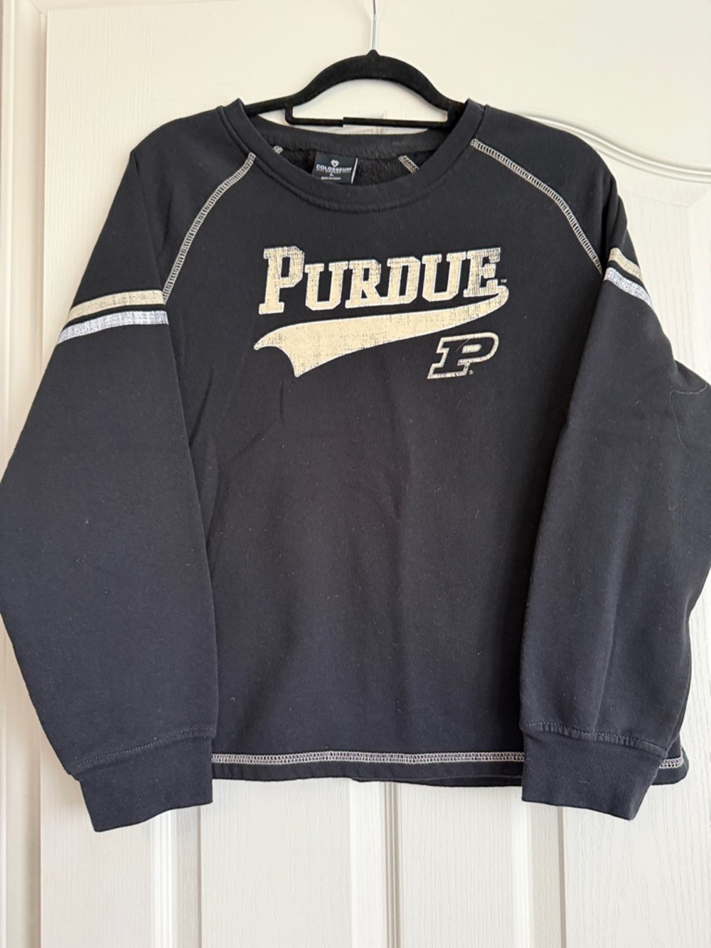 Black Crewneck Sweatshirt - Collegiate Women’s Sweater